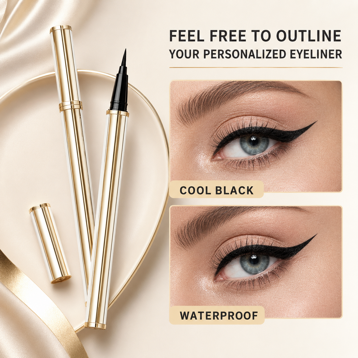 🔥Last Day Buy 1 Get 1 Free Each $9.99 Only🔥Waterproof Long Lasting Precision Eyeliner Pen