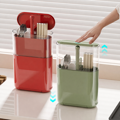 Wall-Mounted Lift-Up Utensil Organizer