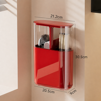 Wall-Mounted Lift-Up Utensil Organizer
