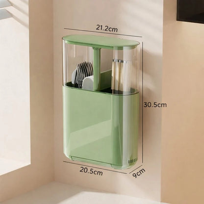 Wall-Mounted Lift-Up Utensil Organizer