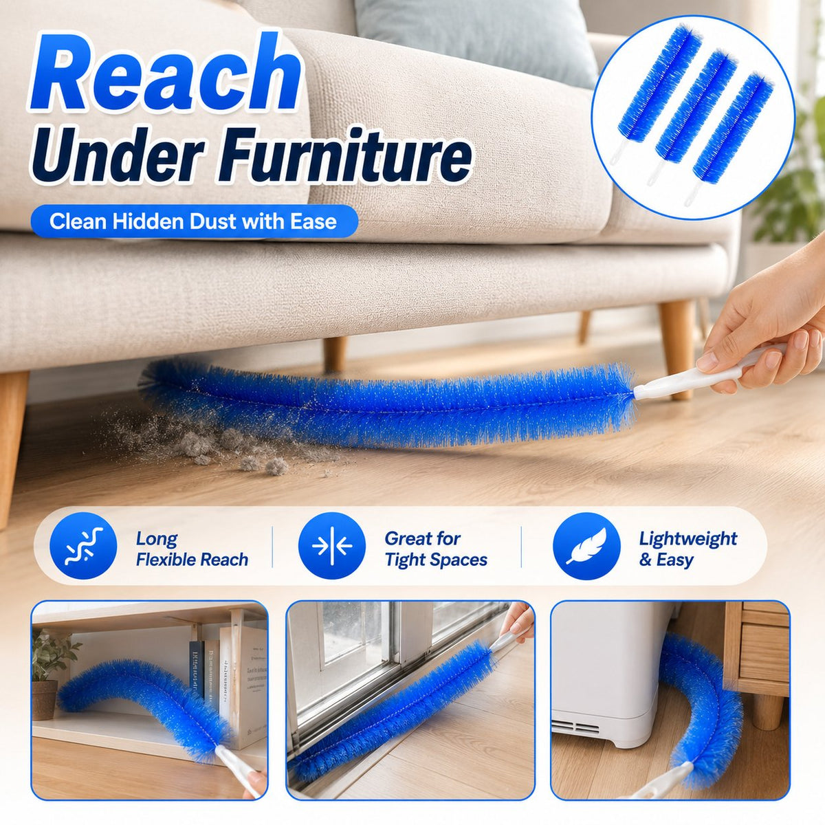 LAST DAY 🎁BUY 1 GET 1 FREE - Bendable Microfiber Head,Reusable Dust Remover
