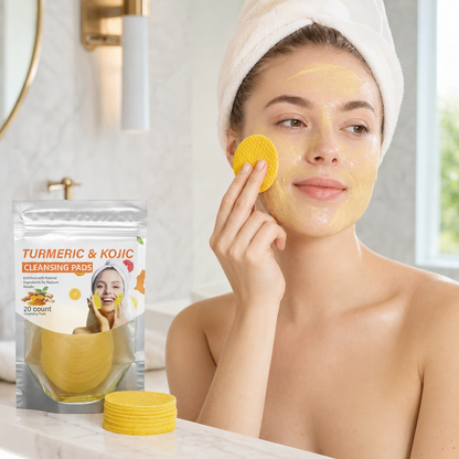 🏆Surprise Price:minimum Only $6.42!!!⚡Turmeric & Kojic Acid Cleansing Pads 20pcs🍋