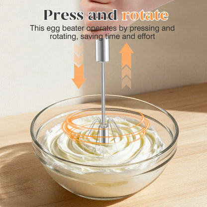 LAST DAY🎁 BUY 1 GET 1 FREE🥄Semi-Automatic Stainless Egg & Milk Whisk