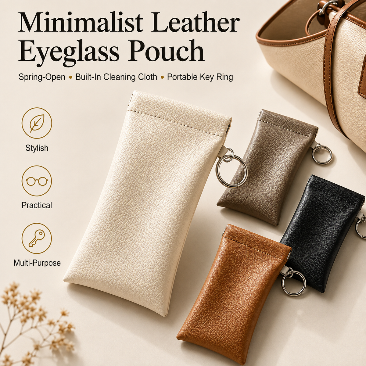 LAST DAY BUY 1 GET 1 FREE🎁-Soft PU Leather Sunglasses Pouch Elastic Opening Eyeglasses Bag