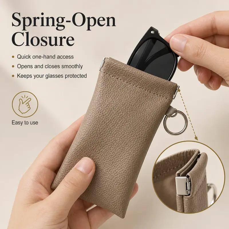 LAST DAY BUY 1 GET 1 FREE🎁-Soft PU Leather Sunglasses Pouch Elastic Opening Eyeglasses Bag