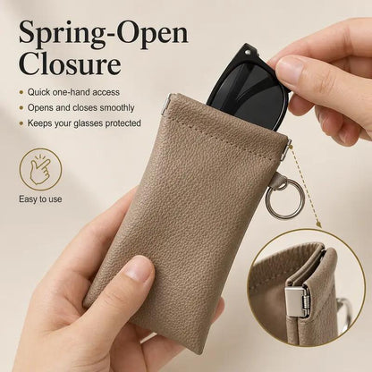 LAST DAY BUY 1 GET 1 FREE🎁-Soft PU Leather Sunglasses Pouch Elastic Opening Eyeglasses Bag